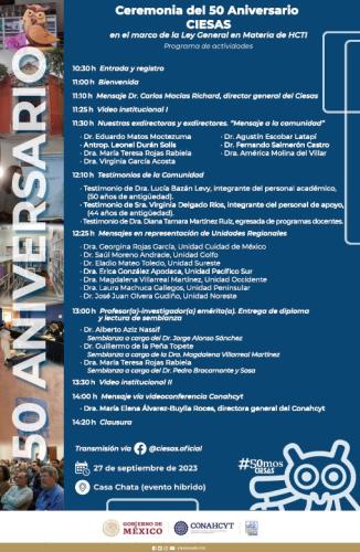 Ceremonia del 50 aniversario CIESAS