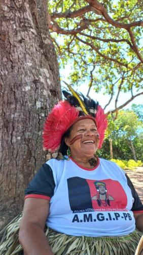 Comadre Guerrera. Líder de la Asociación de Mujeres Indigenas Guerreras Potiguara de Paraíba, Brasil